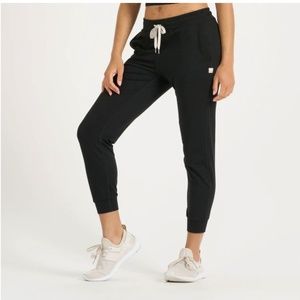 Vuori Black Joggers with Cream Drawstring
